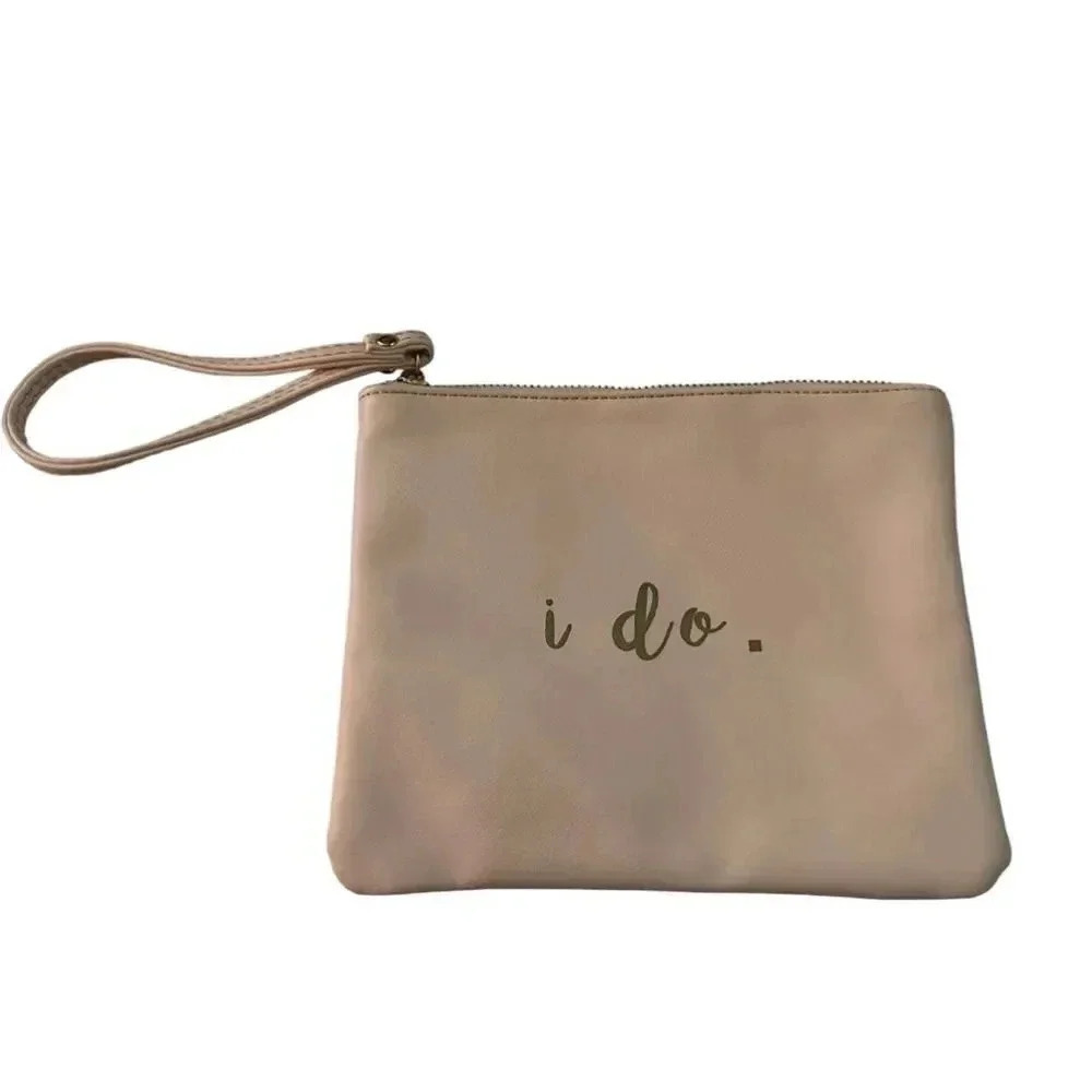 Francesca’s Collection Wedding Bride I Do Blush Wristlet Zip Pouch Bag‎